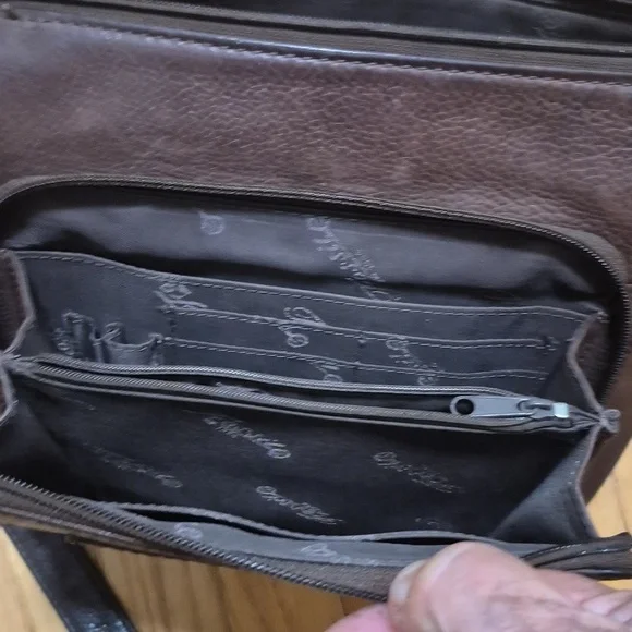 Vintage Fossil Brown Pebbled Leather Morgan Crossbody Purse Gently Loved - Picture 12 of 16